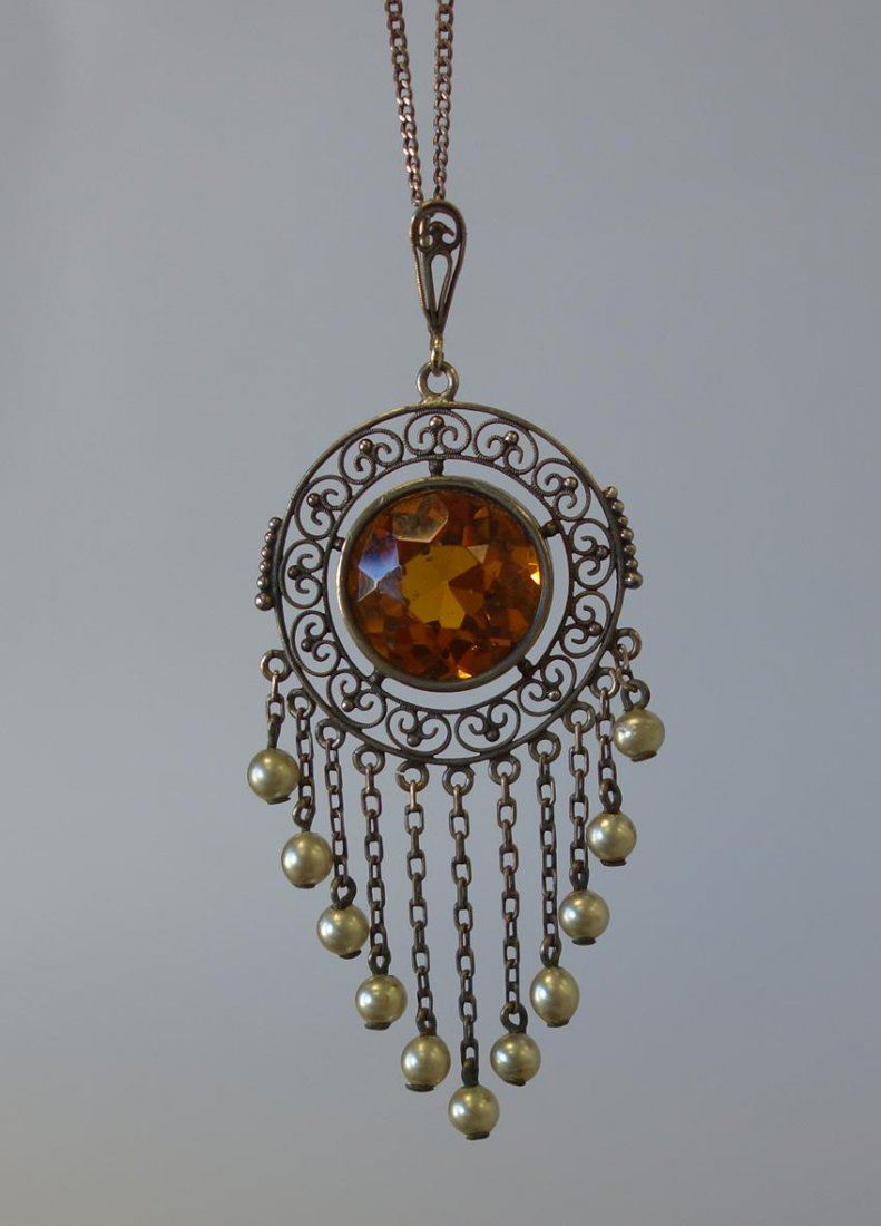 Victorian Filigree Necklace / Pendant (1 of 2)