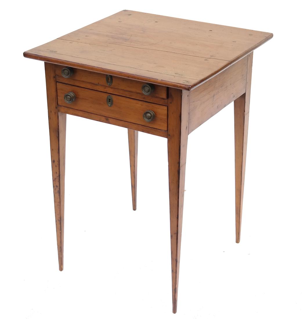 A FEDERAL PINE TWO-DRAWER WORK TABLE NEW ENGLAND, C. (1 of 8)