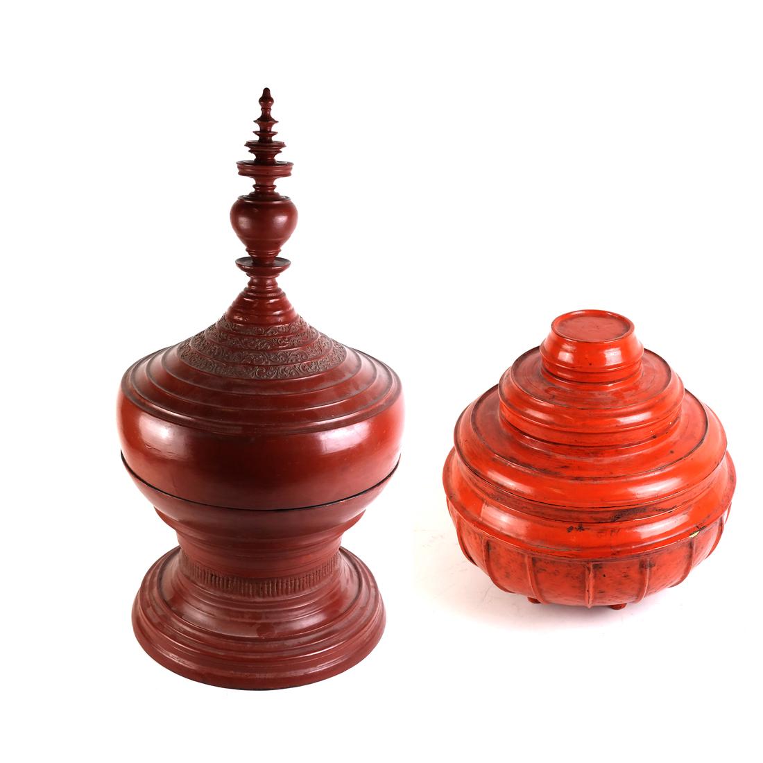 Burmese Red Lacquer Offering Vessel "Hsunok", other (1 of 8)