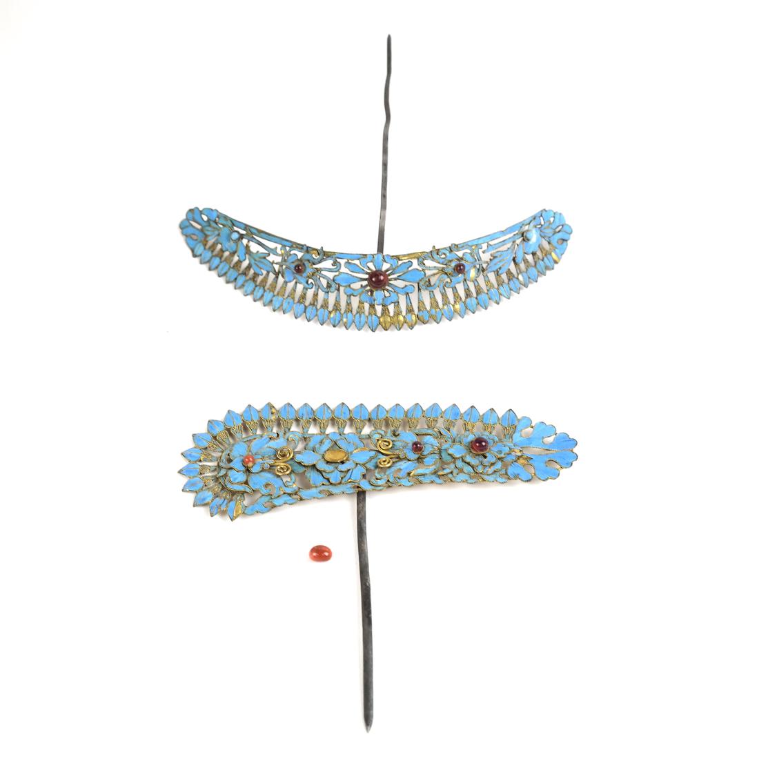 Two Chinese Kingfisher Hairpin (1 of 6)