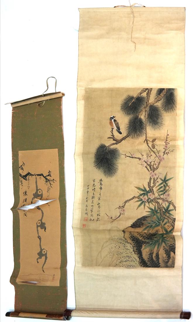 Two Chinese Scrolls on Silk (1 of 6)