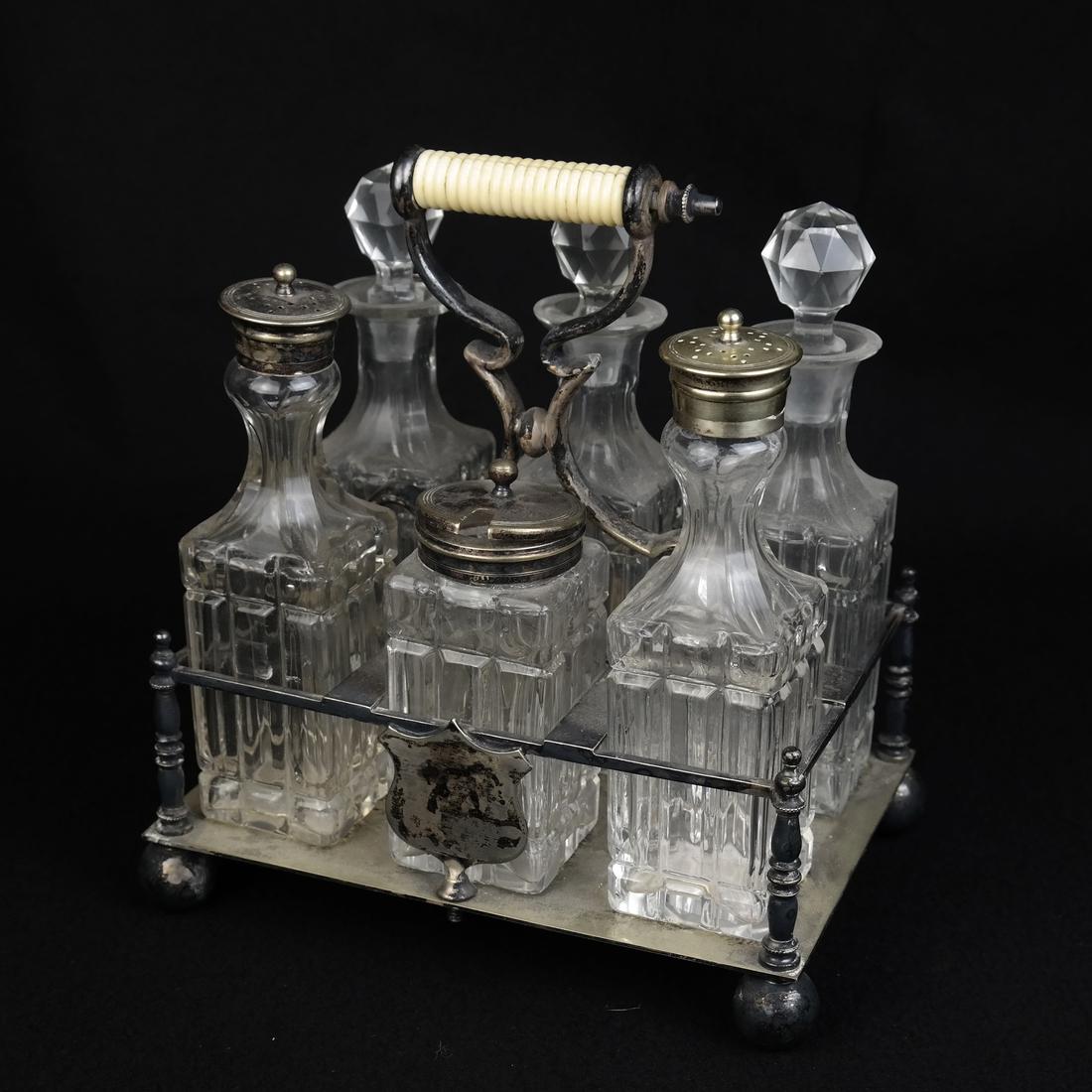 Silver plated and Glass Cruet Set (1 of 8)