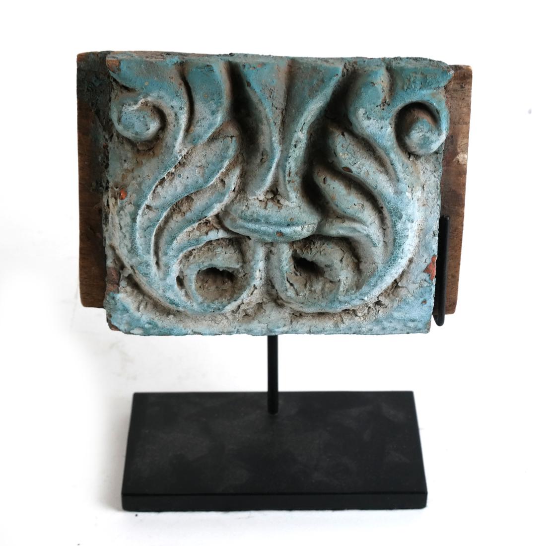 Early Polychrome Carved Tile (1 of 5)