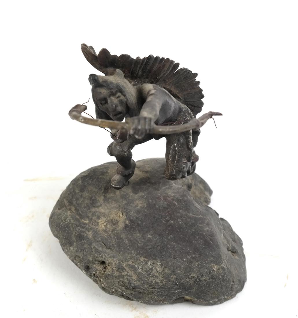 Patinated Bronze Native American Figure (1 of 9)