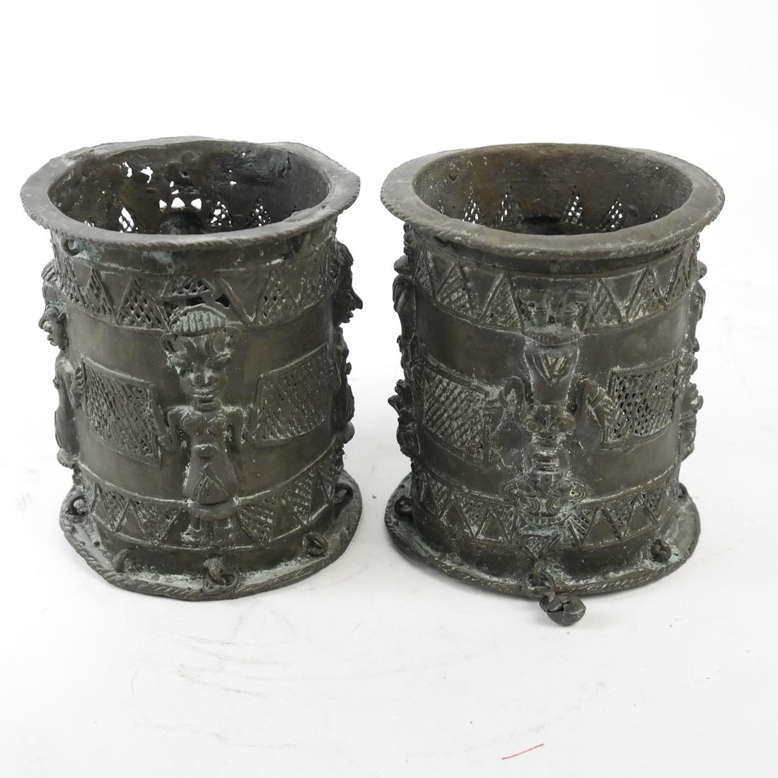 Pair of African Bronze Sleeves (1 of 6)