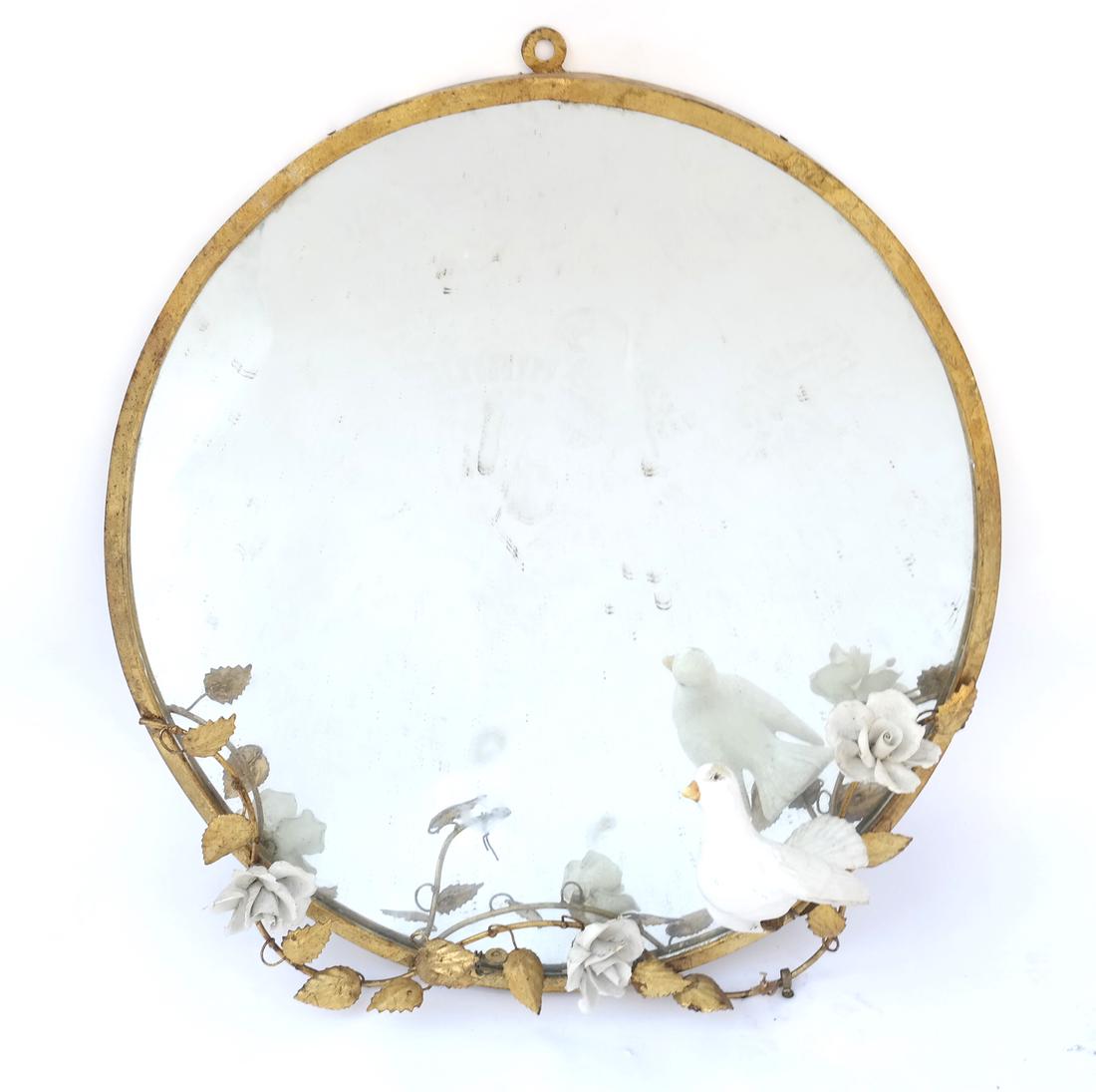 Circular Gilt Metal Mirror (1 of 5)