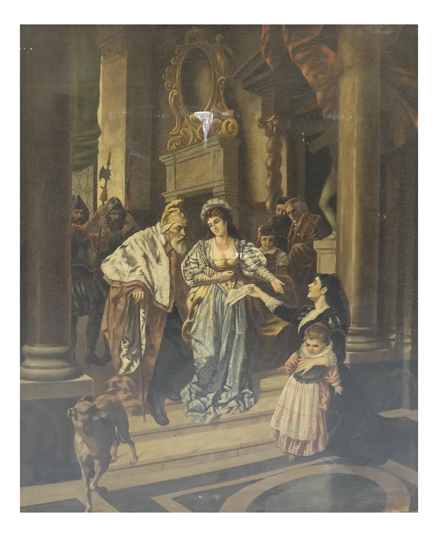 Royal Court Scene, Framed Oil on Canvas (1 of 8)