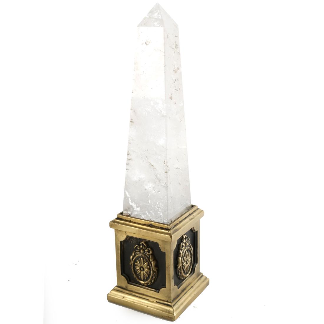 Brass-Mounted Rock Crystal Obelisk (1 of 4)