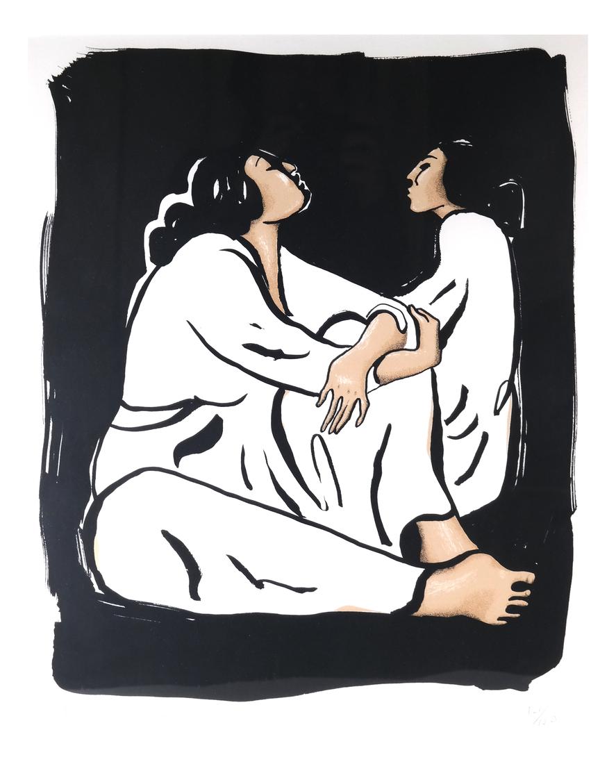 R.C. Gorman, Two Figures (1 of 6)