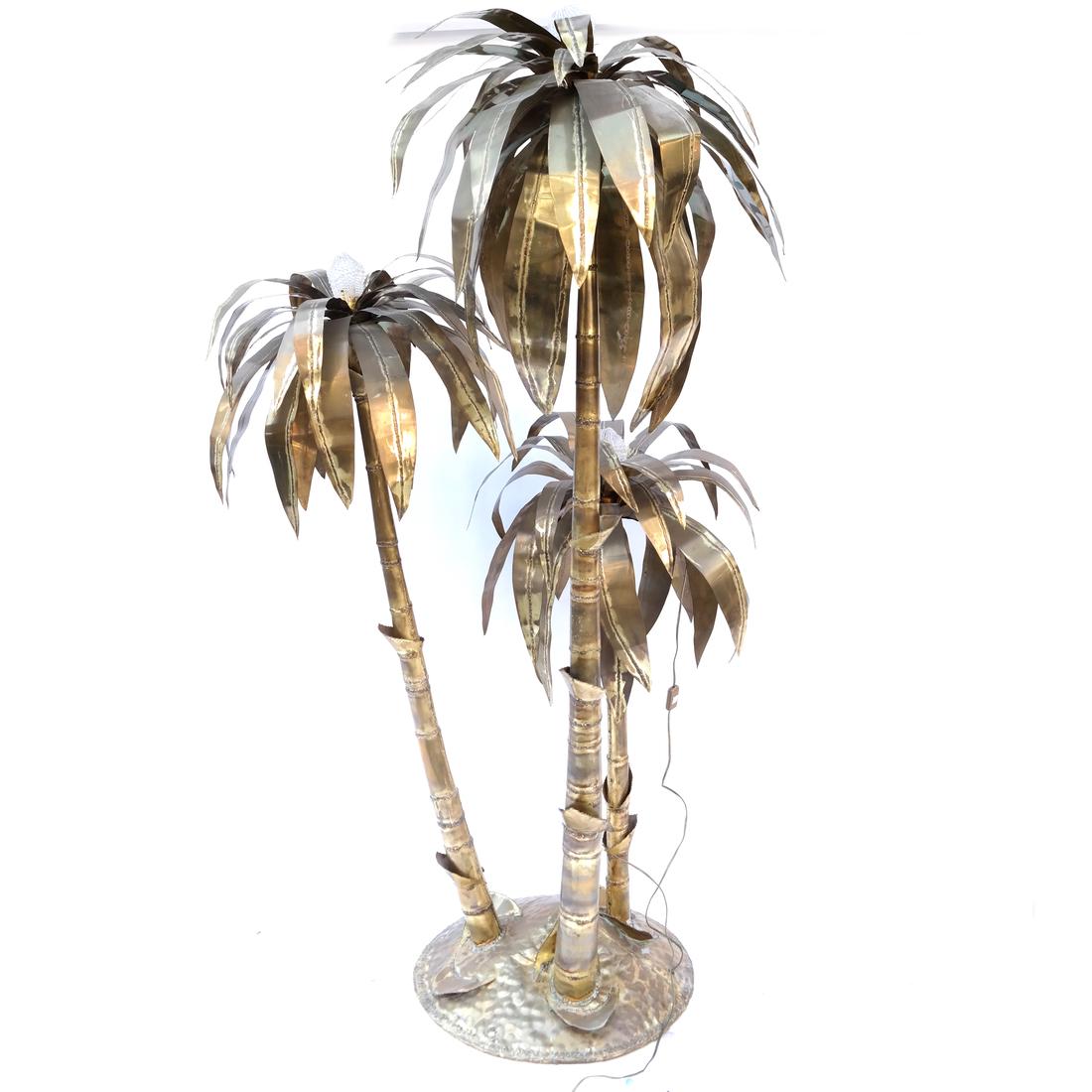 Sculptural Brass Palm Tree Floor Lamp (1 of 8)