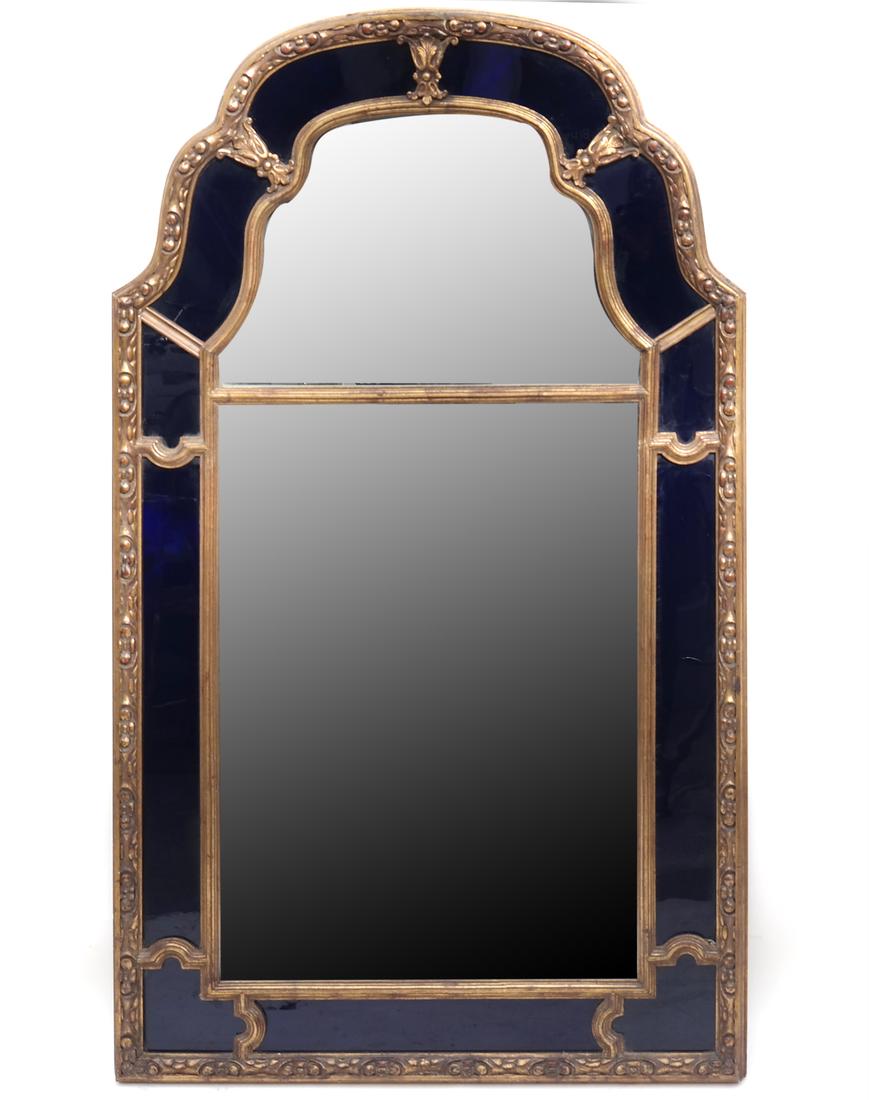 Gilt Wood & Cobalt Glass Framed Mirror (1 of 7)
