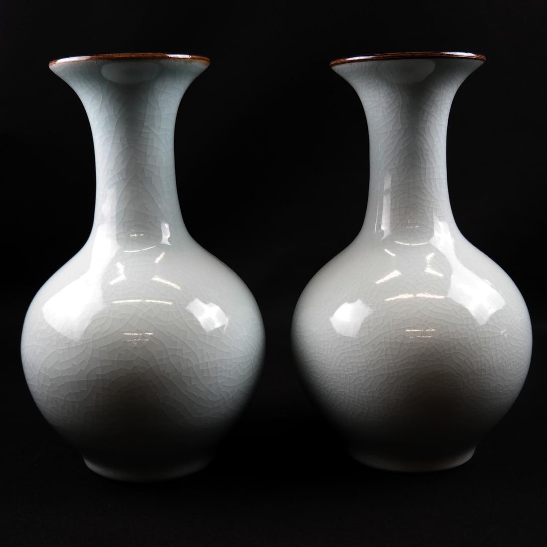 Pair of Celadon-Style Vases (1 of 6)