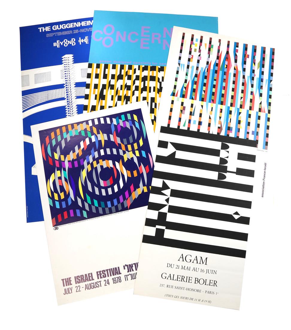 Yaacov Agam, Five Exhibition Posters (1 of 10)