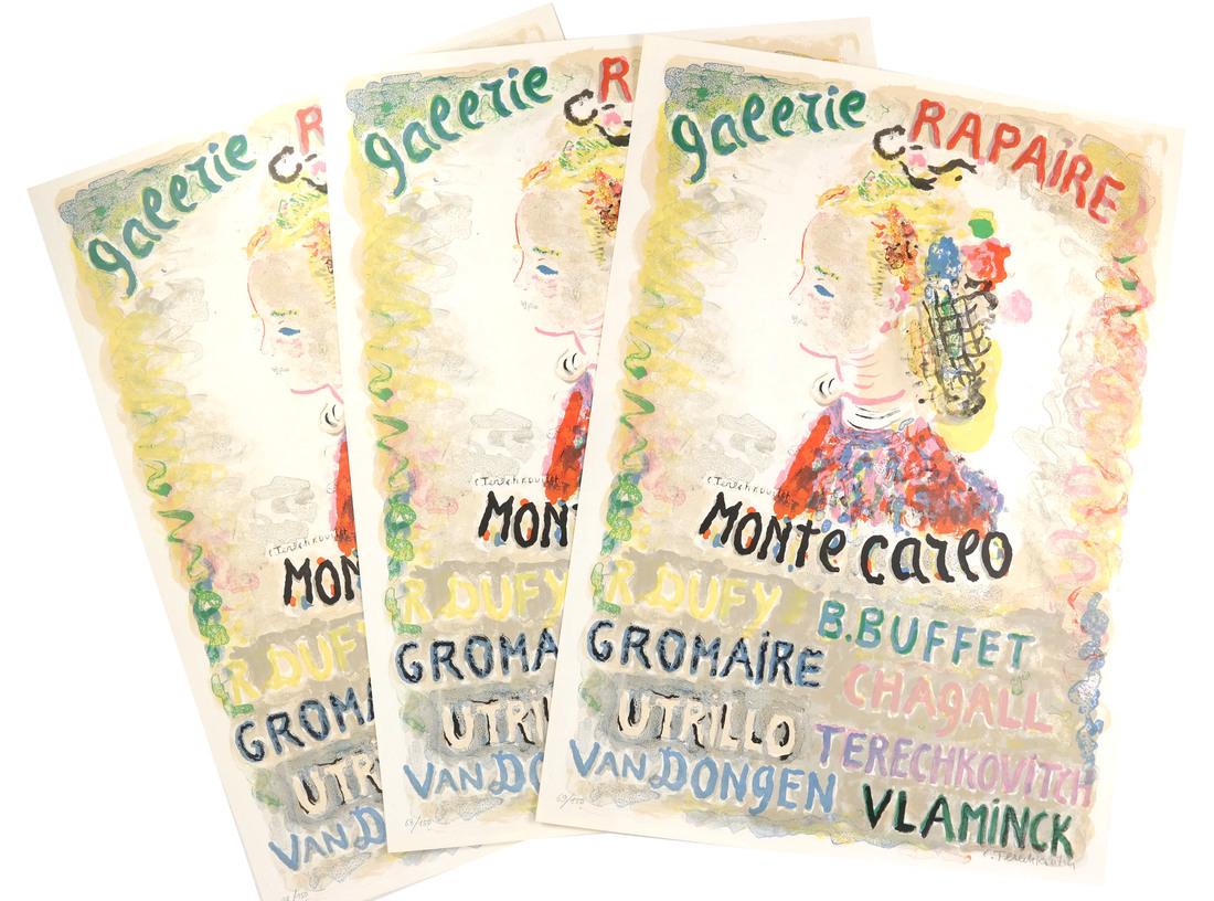 C.Terechkovitch Three Signed Color Lithographs (1 of 7)