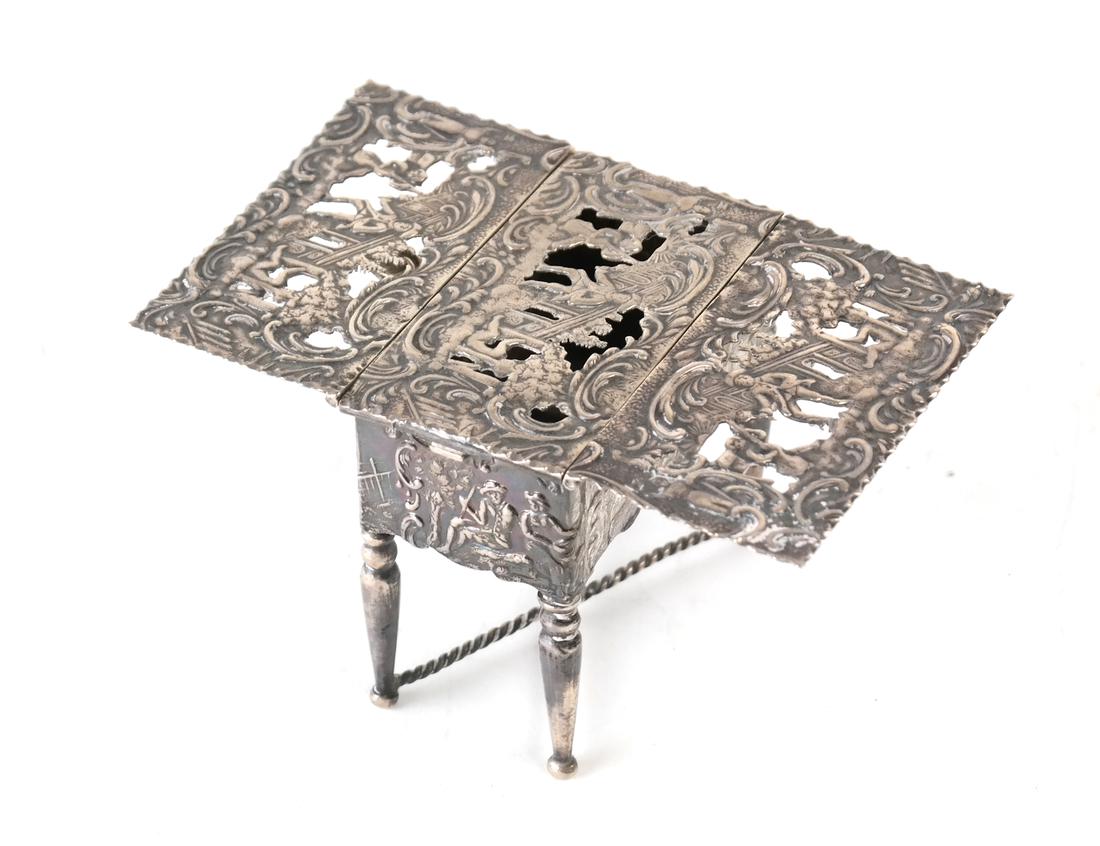Dutch .800 Silver Miniature Table (1 of 4)