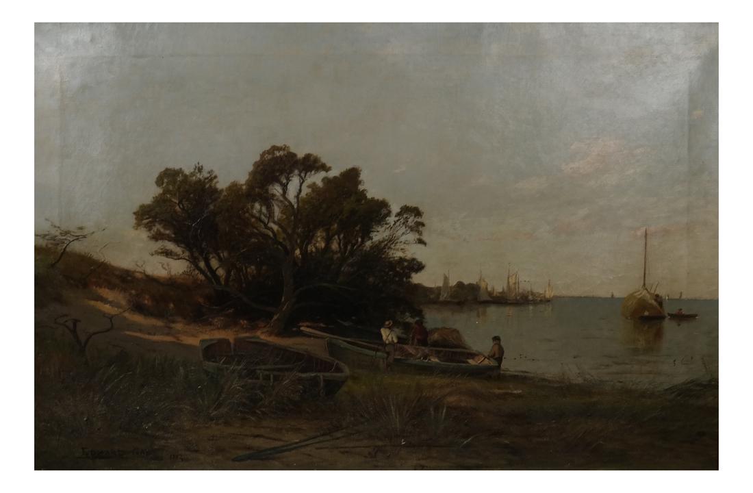 Edward Gay, Shore Scene w/ Fishing Boats (1 of 10)