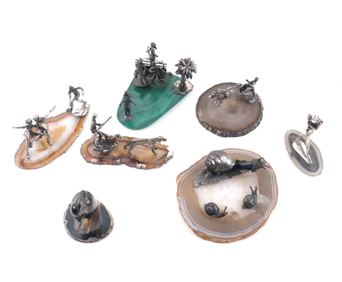7 Mineral Slices With Miniature Figures (1 of 8)