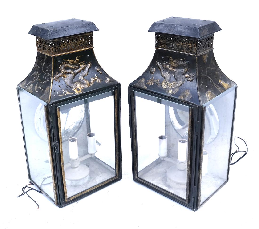 Pair of Chinoiserie Lantern-Form Scones (1 of 5)