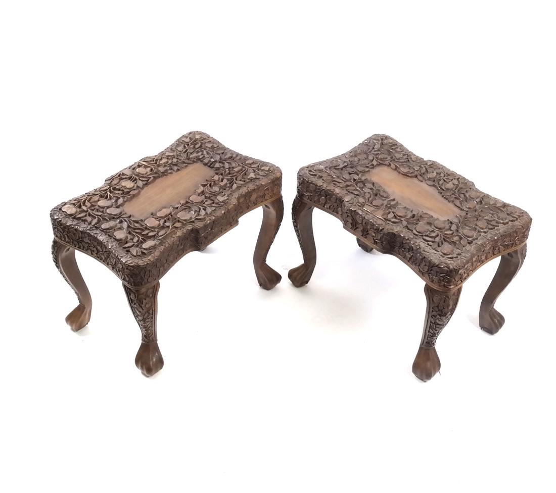 Pair of Chinese Hardwood Stools (1 of 5)