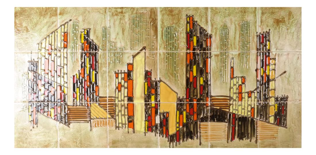 Framed City Scene of Tiles (1 of 7)