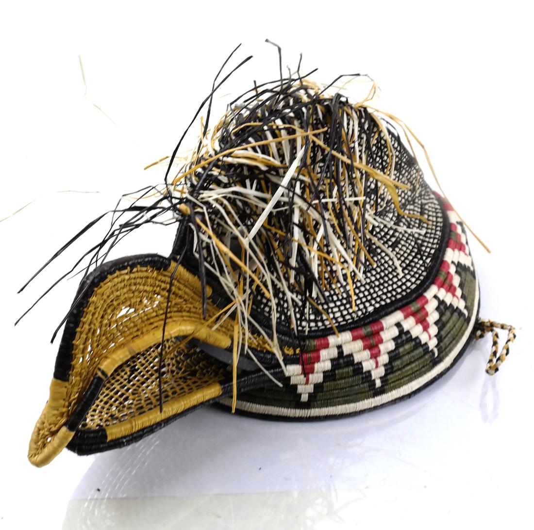 Embara Indian Handwoven Mask: Native Panamanian Indian beaded and woven bird mask. [12 1/2" L].