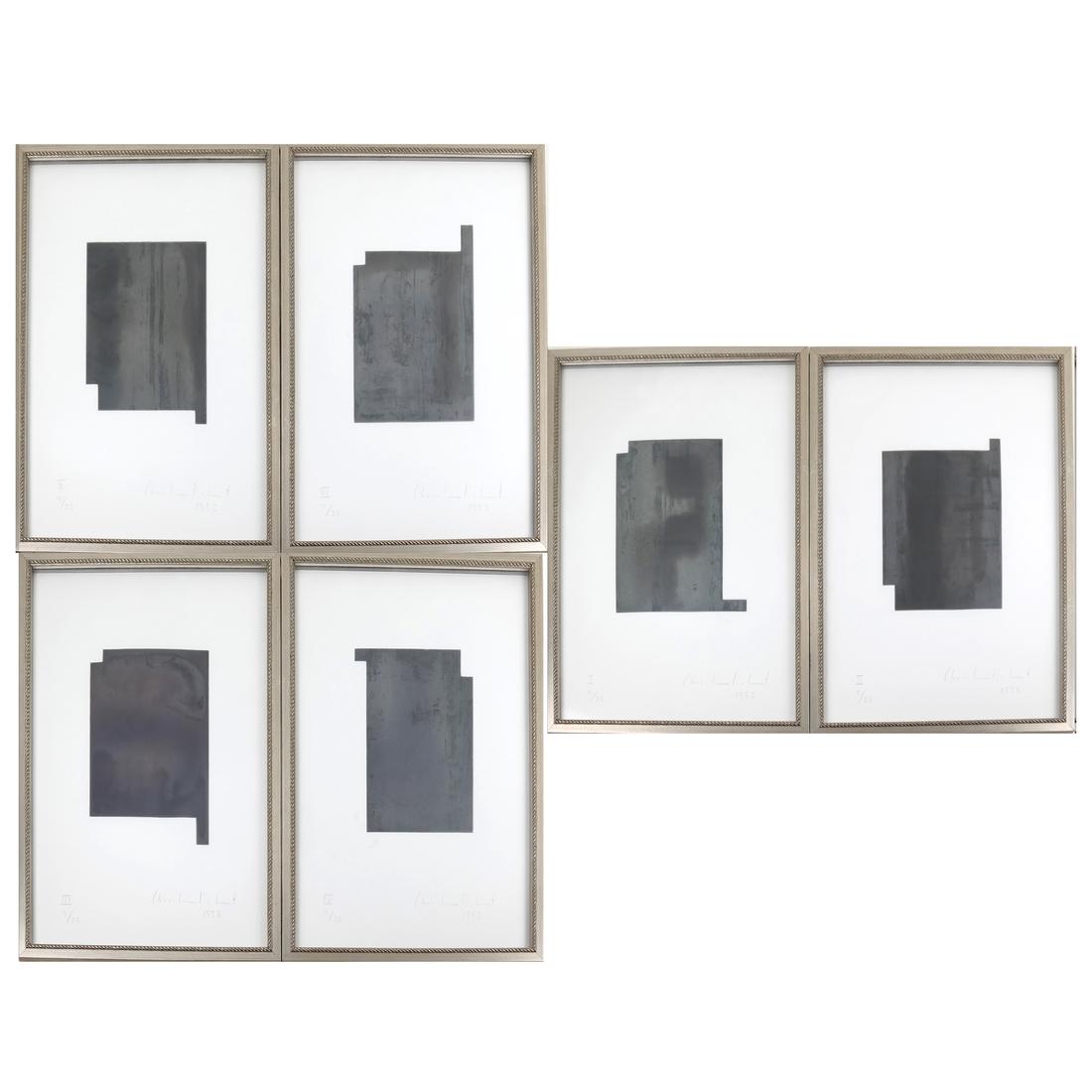 Set of Six Christian Eckart Prints: Christian Eckart (Canadian, b. 1959), "The Power-Chord Cycle," 1993, a set of six aquatints. Signed in pencil at lower right, edition 9/25. [Overall dimensions: 15 3/8" H x 11" W]. Overall good condit