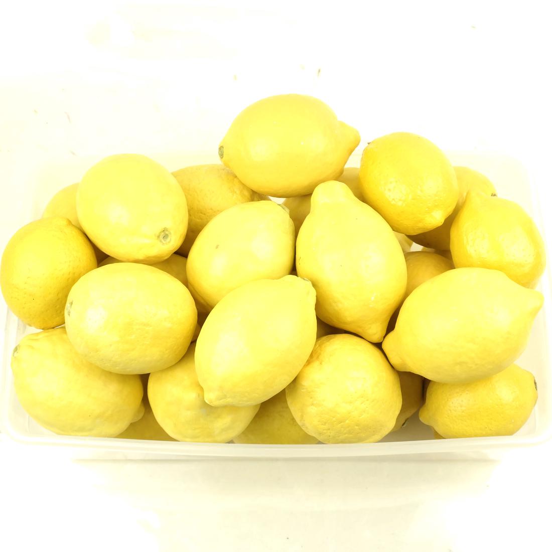 30 Similar Composition Faux Lemons: Late 20th century; [L: 2 3/4in to 3 1/2in]; Light wear overall.