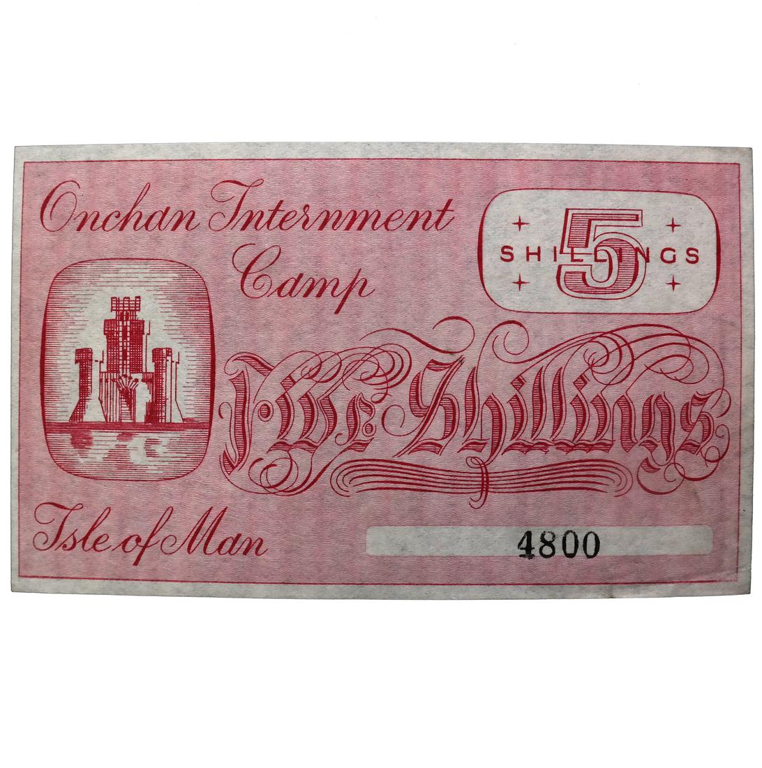 ONCHAN ISLE OF MAN WORLD WAR II INTERNMENT CAMP NOTE (1 of 4)