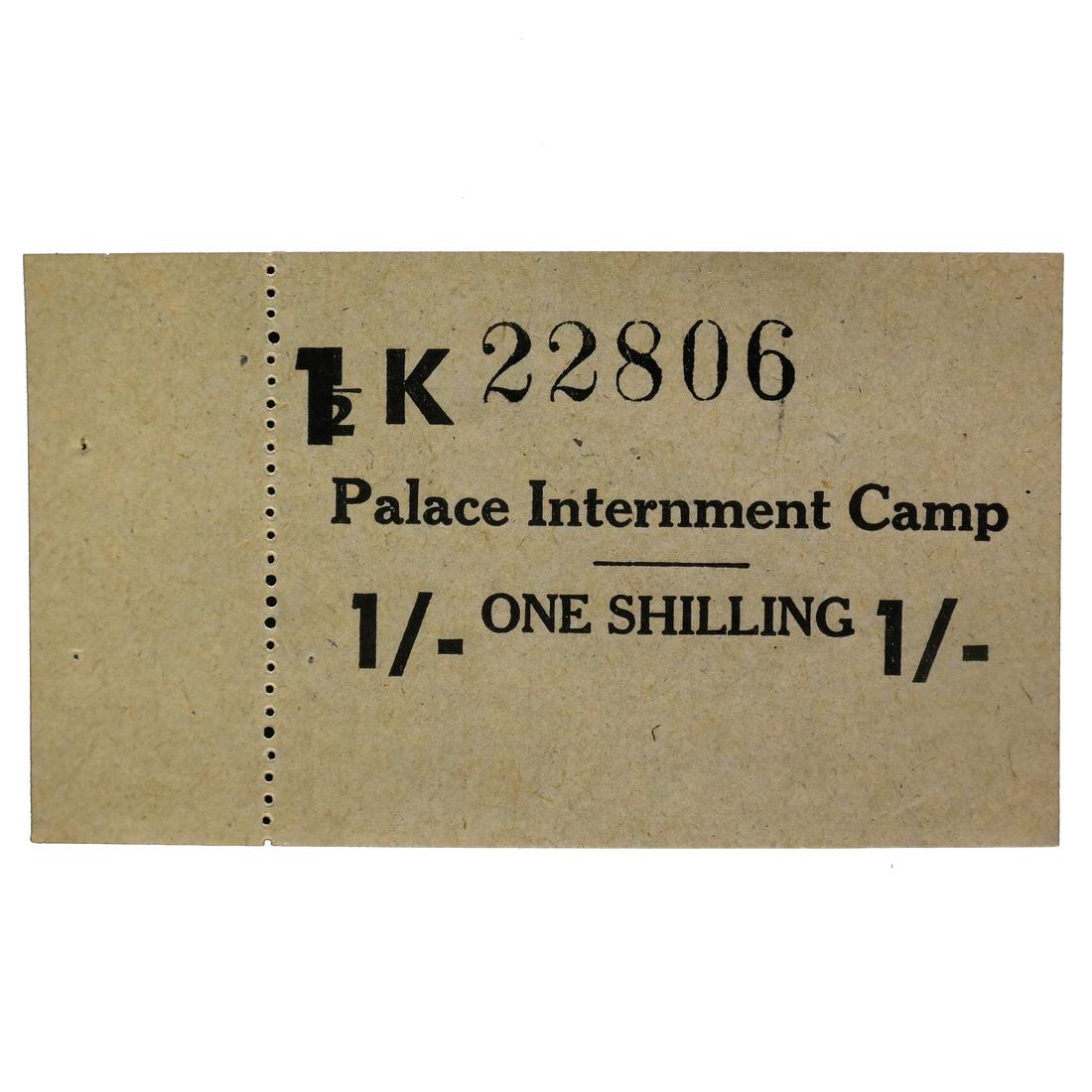 PALACE ISLE OF MAN WORLD WAR II INTERNMENT CAMP NOTE (1 of 4)