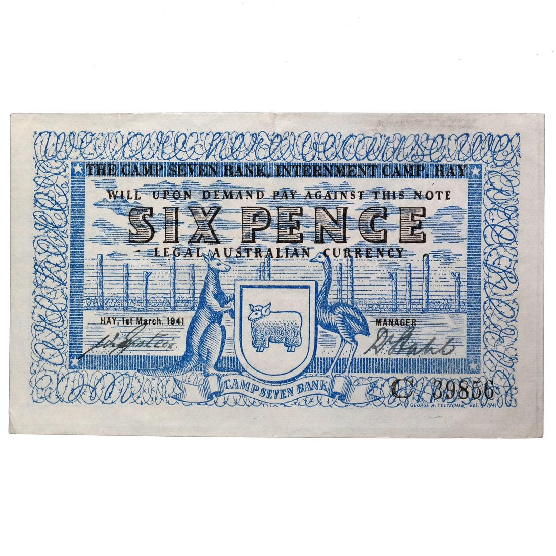 HAY AUSTRALIA WORLD WAR II INTERNMENT CAMP SIXPENCE (1 of 6)