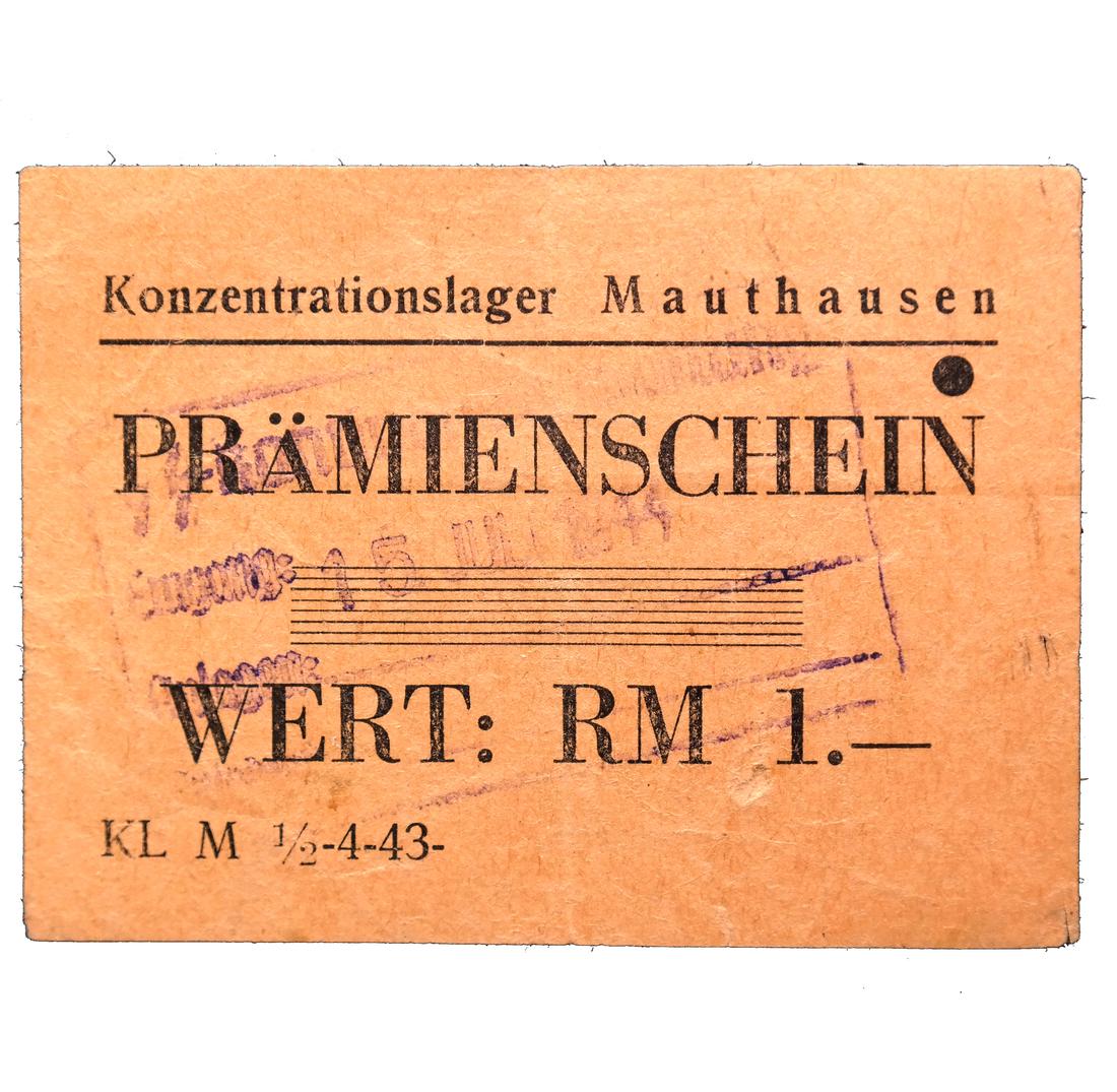 MAUTHAUSEN CONCENTRATION CAMP 1RM COUPON/NOTE (1 of 4)