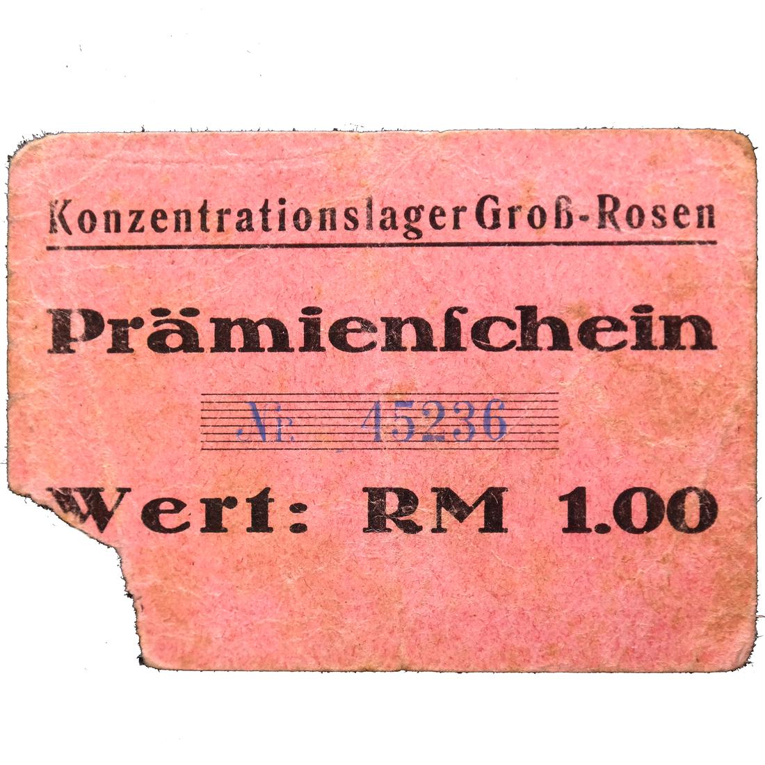 GROß-ROSEN CONCENTRATION CAMP 1RM COUPON/NOTE (1 of 4)