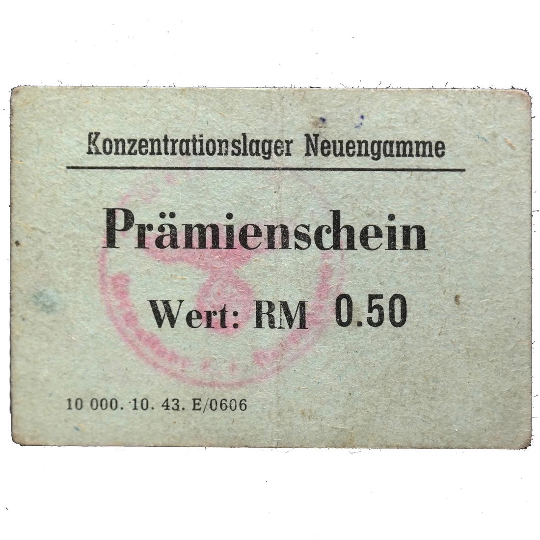 NEUENGAMME CONCENTRATION CAMP 50PF COUPON/NOTE (1 of 4)