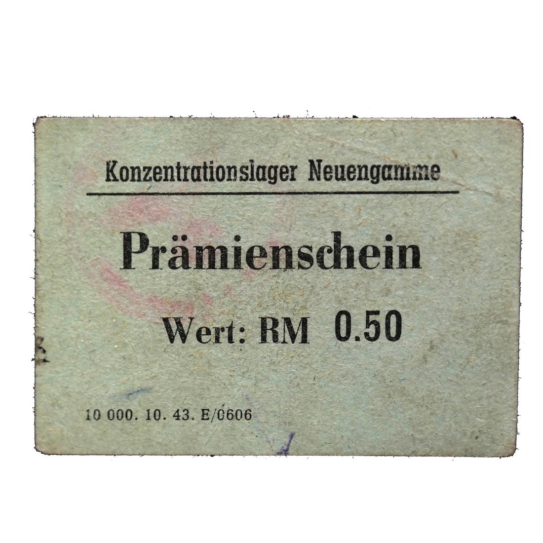 NEUENGAMME CONCENTRATION CAMP 50PF COUPON/NOTE (1 of 4)