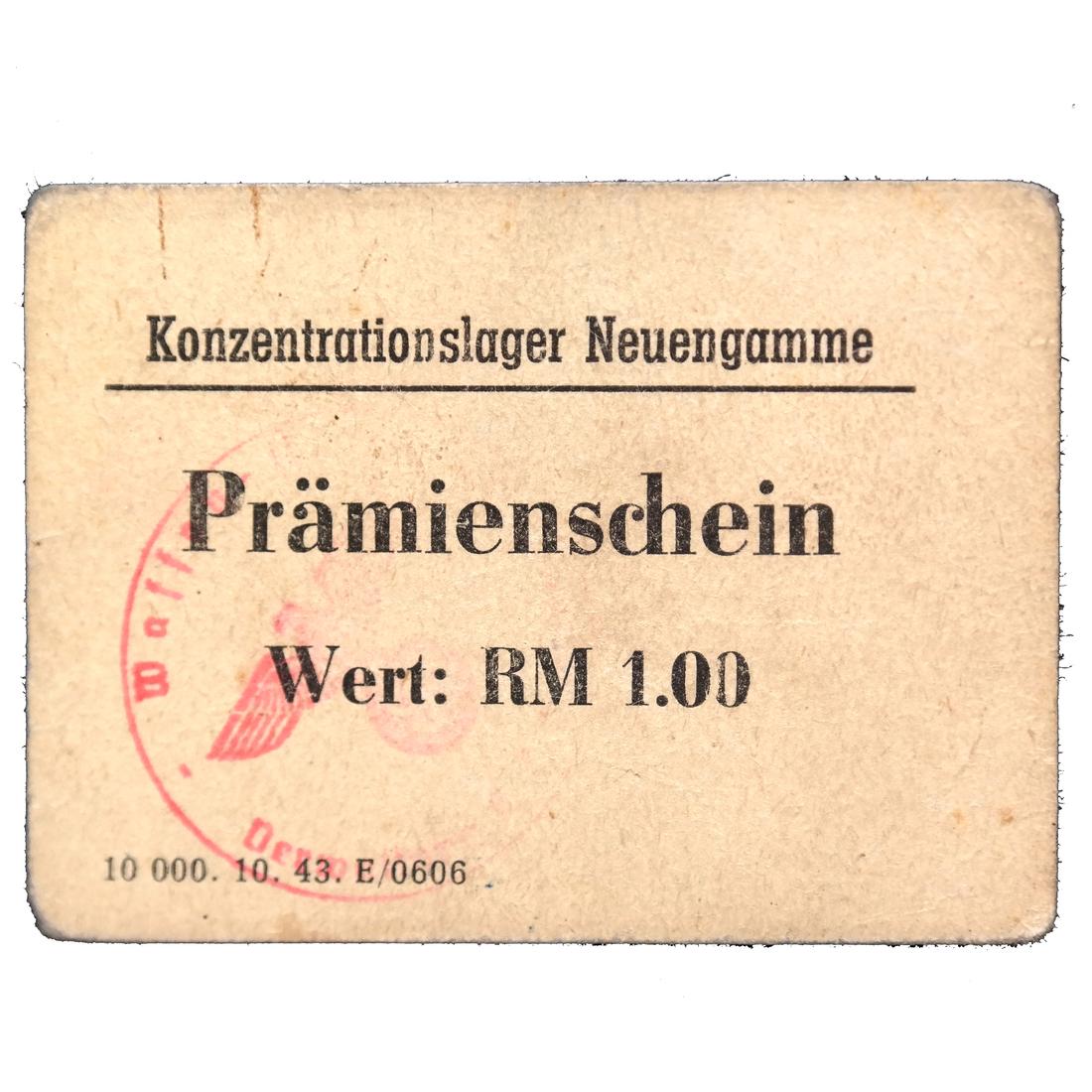 NEUENGAMME CONCENTRATION CAMP 1RM COUPON/NOTE (1 of 4)