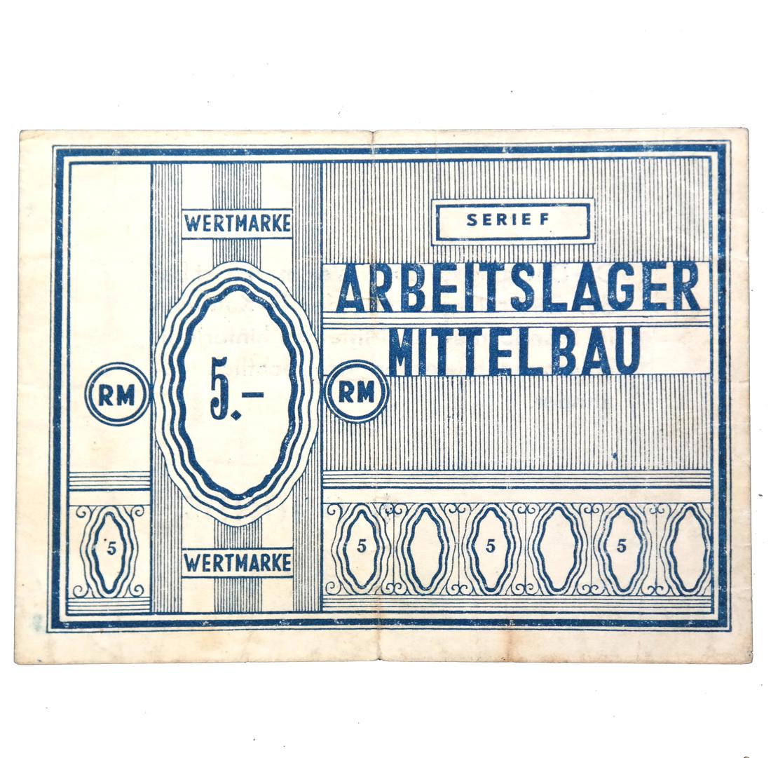 MITTELBAU DORA NORDHAUSEN CONCENTRATION CAMP 5RM NOTE (1 of 5)