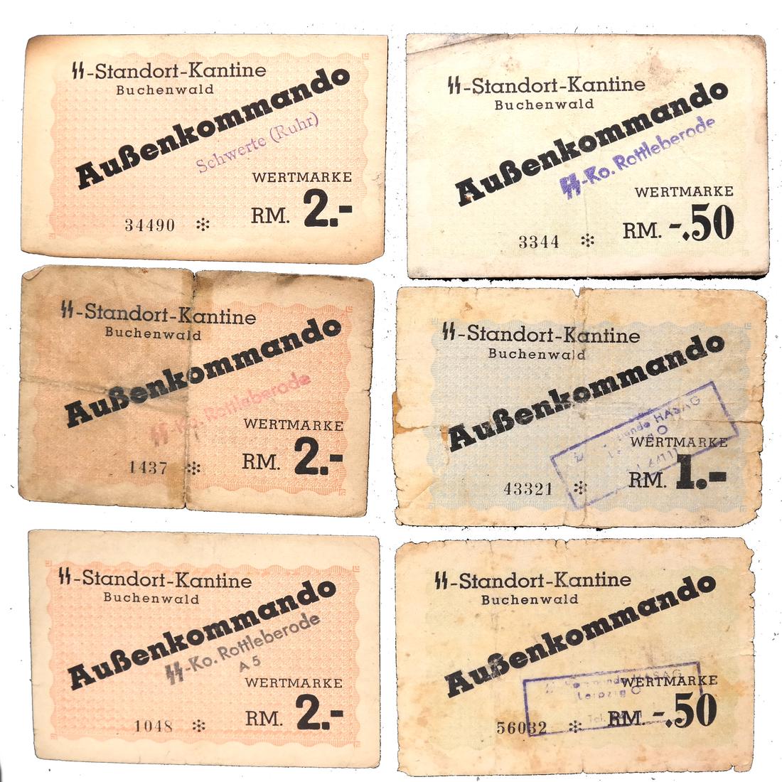 BUCHENWALD CONCENTRATION CAMP OVERPRINTED NOTES (1 of 8)
