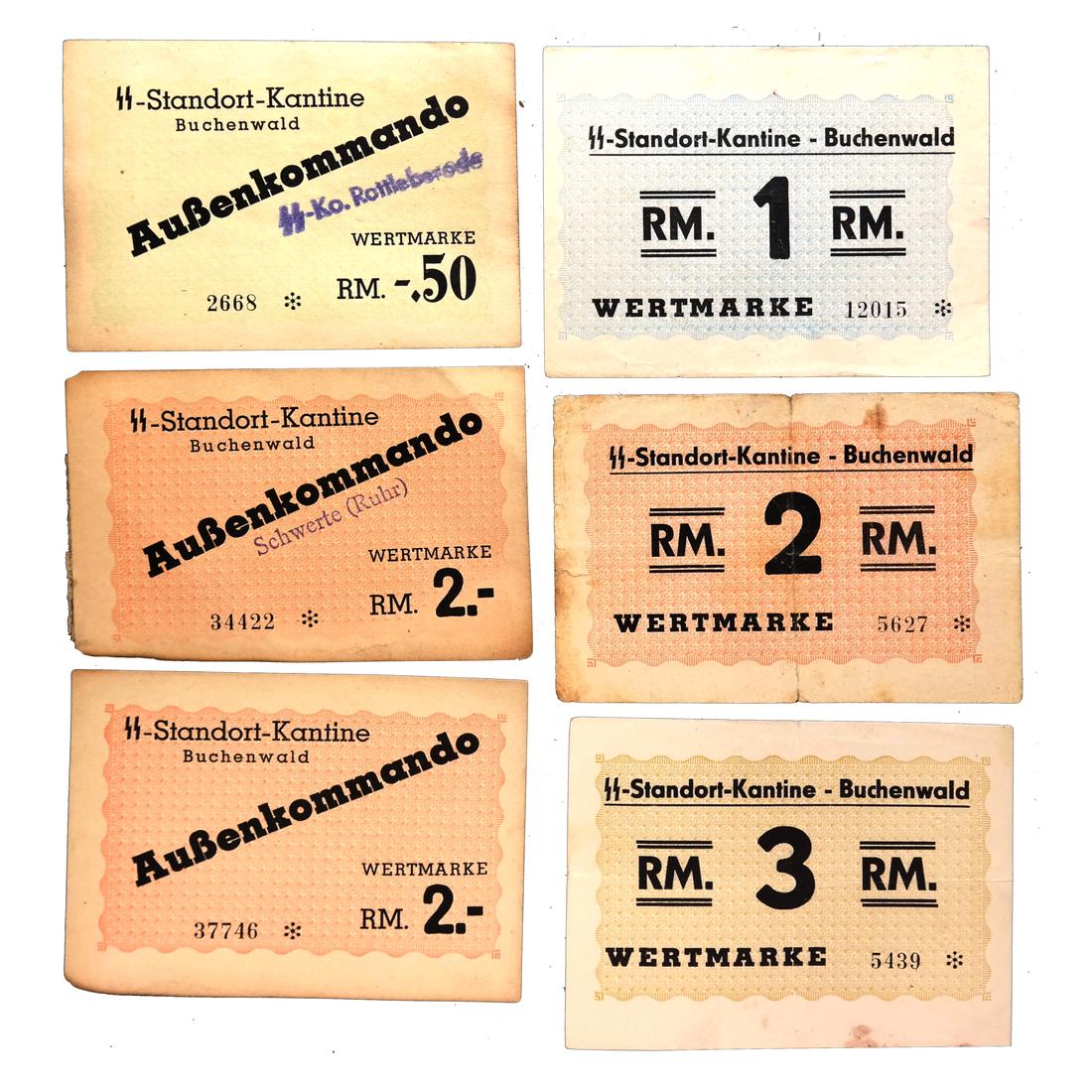 BUCHENWALD CONCENTRATION CAMP 50PF-3RM NOTES SELECTION (1 of 9)