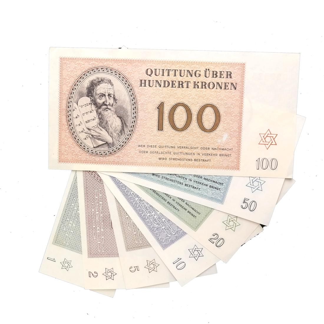 THERESIENSTADT GHETTO CONCENTRATION CAMP 1KR-100KR (1 of 11)