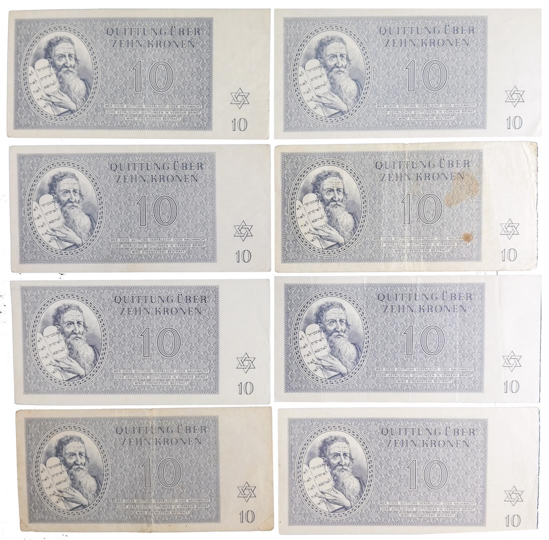 THERESIENSTADT GHETTO CONCENTRATION CAMP 10KR  NOTES (1 of 6)