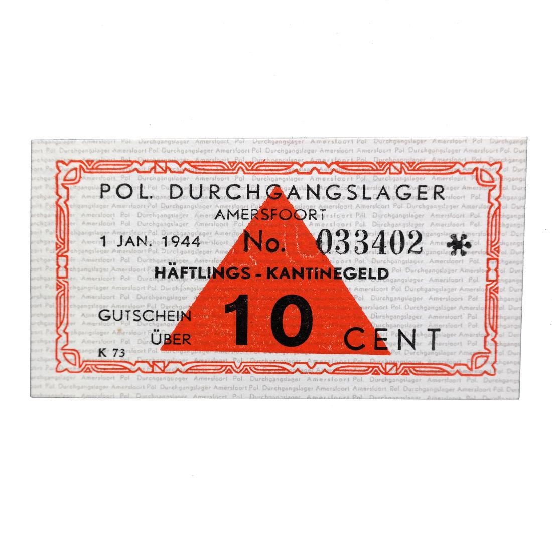 AMERSFOORT NETHERLANDS CONCENTRATION CAMP 10C NOTE (1 of 4)