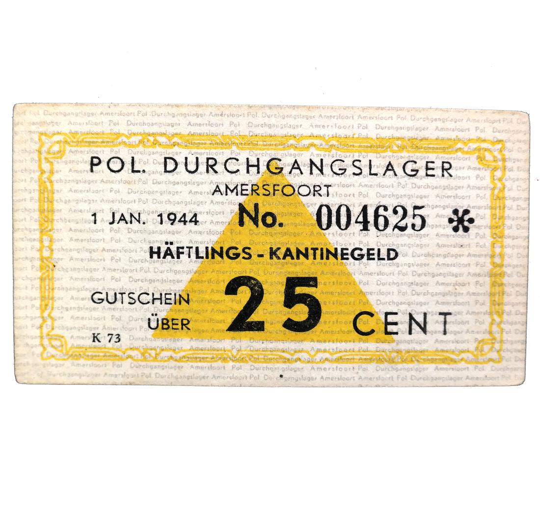 AMERSFOORT NETHERLANDS CONCENTRATION CAMP 25C NOTE (1 of 4)