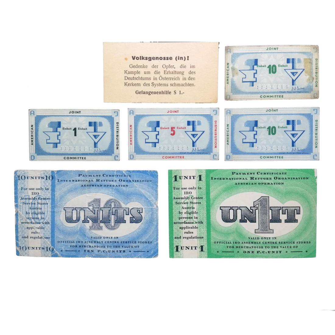 AUSTRIA WORLD WAR II PRISONERS & REFUGEES COUPONS/NOTES (1 of 9)