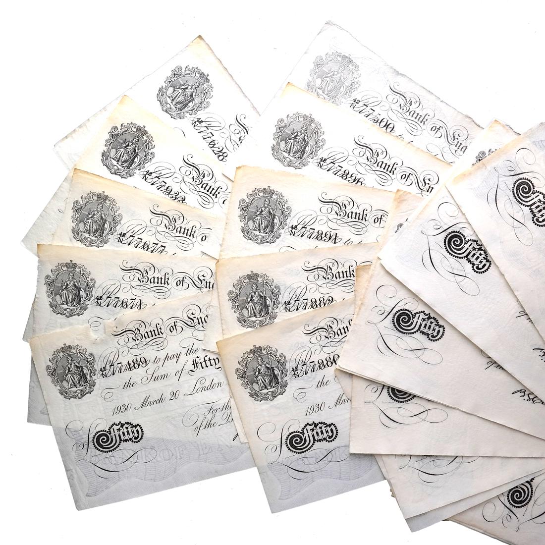 GREAT BRITAIN WWII OPERATION BERNHARD £50 FORGERY (1 of 8)