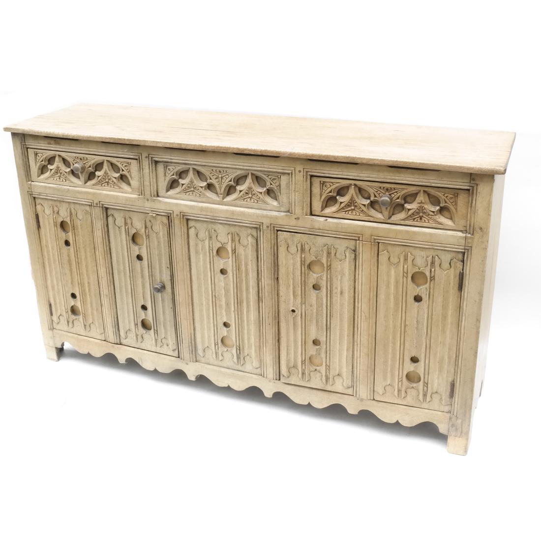 English Gothic-Style Oak Sideboard (1 of 10)