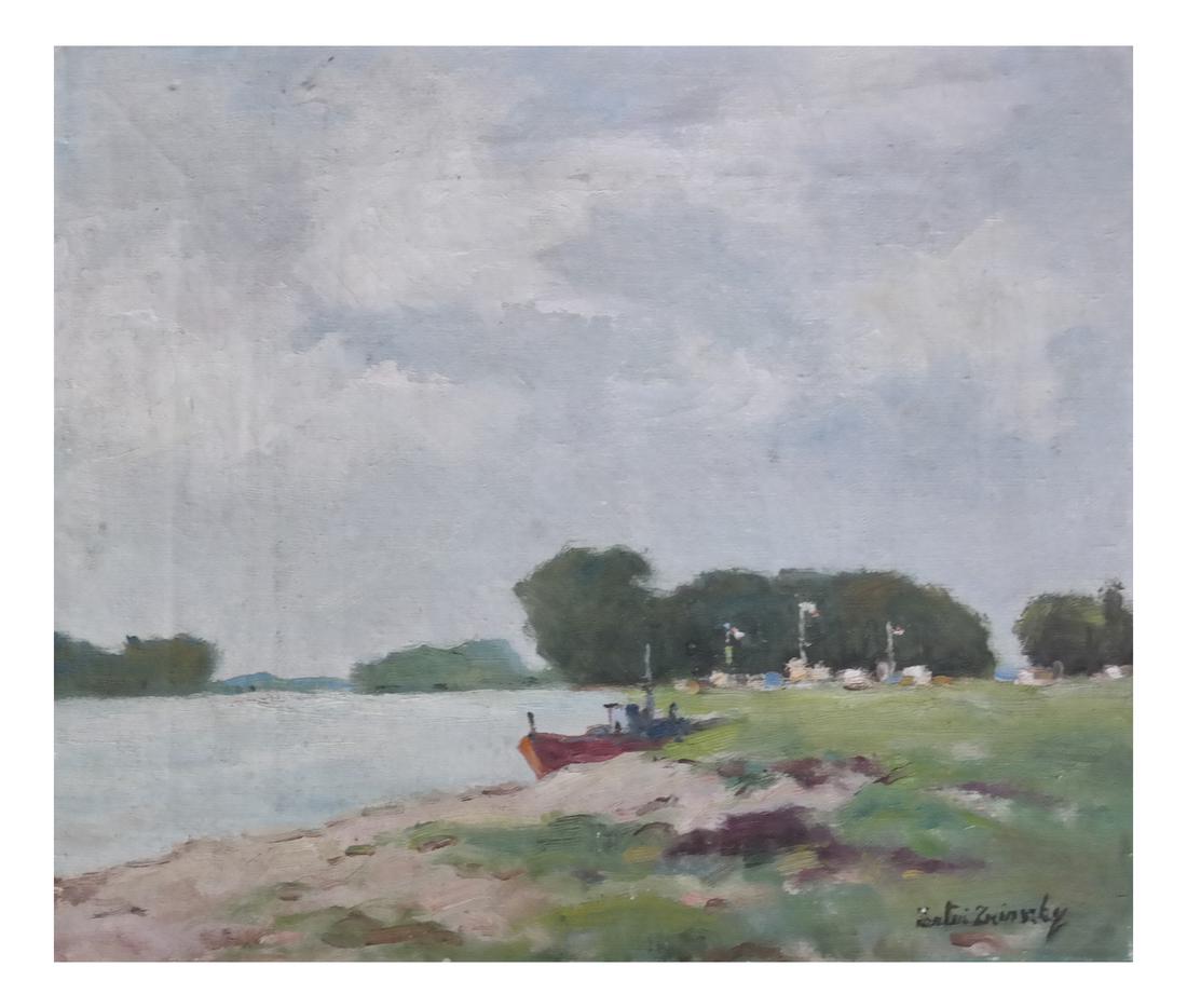Shore Scene With Boats - Oil On Canvas (1 of 6)