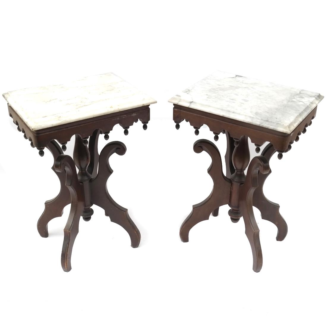 Pair of Victorian Marble Top Side Tables (1 of 7)