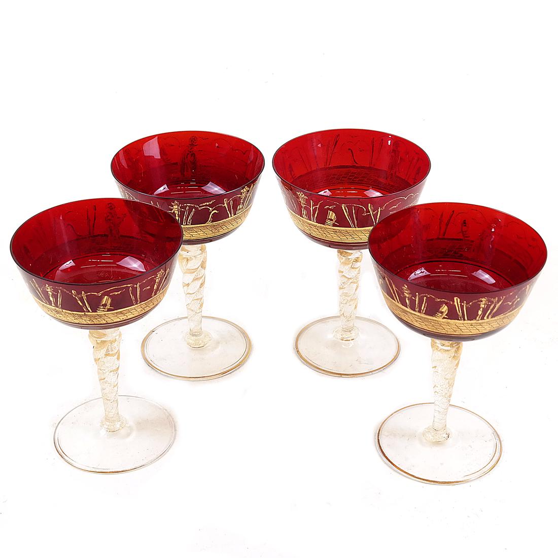 Four Moser-Style Glass Stems (1 of 4)