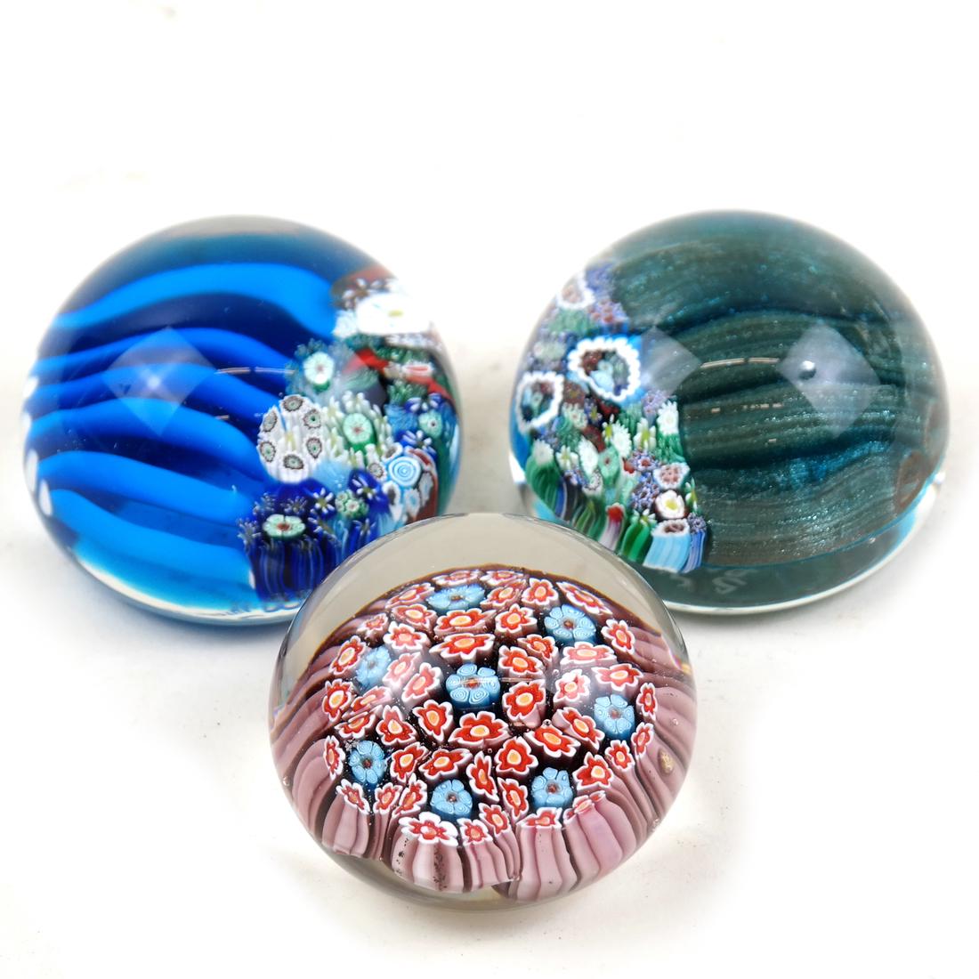 Group of Three Murano Glass Paperweights (1 of 5)
