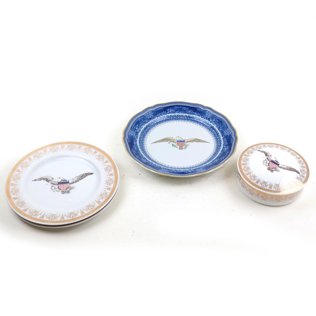 Four "Federal Eagle" Porcelain Articles (1 of 5)
